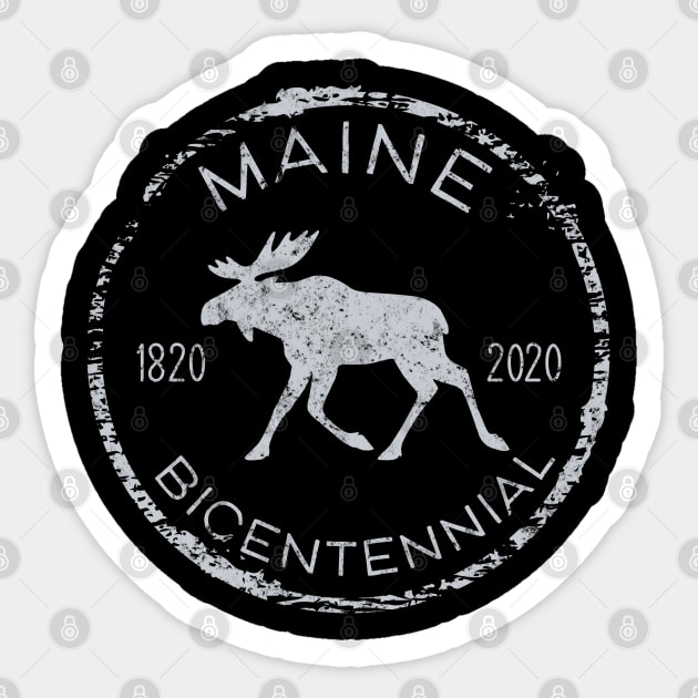 Maine Moose Bicentennial Anniversary 1820 - 2020 Sticker by Pine Hill Goods